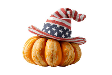 Pumpkin wears patriotic hat for festive occasion