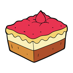 A tempting half of a delicious dessert, perfectly cut to reveal its rich layers, creamy texture, and sweet flavors that invite an irresistible bite.
