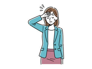 Exhaustion: A business person struggles to overcome hardship in a drawing, embodying determination.