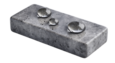 Gray stone slab with water droplets