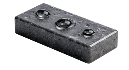 Dark gray rectangular brick with water droplets