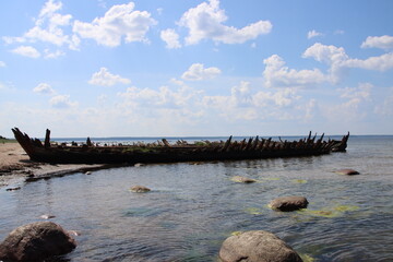 old boat on the beach