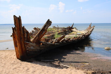 old boat on the beach