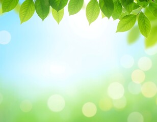 Naklejka premium Fresh leaves on soft light background