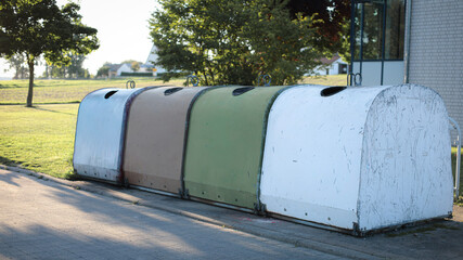 Obraz premium garbage cans, waste separation, clothing bins, garbage waste