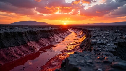 The natural landscape of red landforms