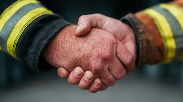 The image captures a close-up of two hands shaking firmly, symbolizing agreement, collaboration, and mutual respect, often seen in professional settings. - Powered by Adobe