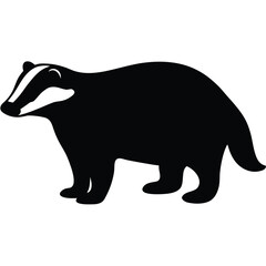 Badger Silhouette Black Vector Wildlife Animal Outline Clipart