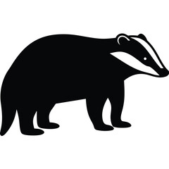 Badger Silhouette Black Vector Wildlife Animal Outline Clipart