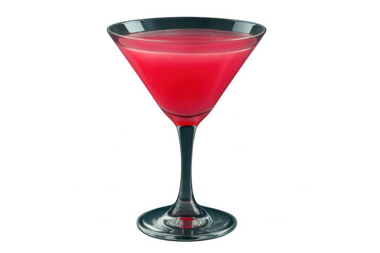 Cosmopolitan cocktail in a martini glass on a transparent background, ready for any design project