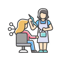 Working as hairdresser in salon concept.