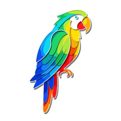 Fototapeta premium Abstract Parrot Sticker - Modern Tropical Vibrant Hues