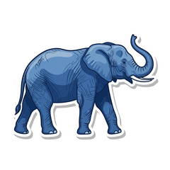 Monochromatic Elephant Sticker - Flat Design Vector Icon