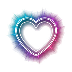 Electric Neon Heart Sticker - Luminous Digital Art Graphic