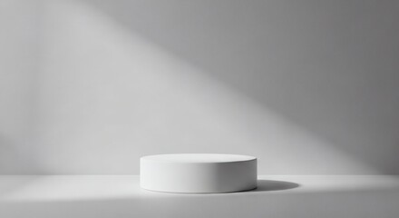 Minimalist White Pedestal with Copy Space Product Showcase, Backdrop, and Display