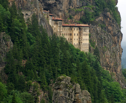 Located in Trabzon, Turkey, the Sumela Monastery was built in 386.