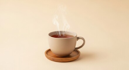Obraz premium Warm Tea Moment Enjoy Comfort and Copy Space for Your Message or Promotion