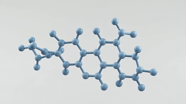 Detailed Molecular Structure Representation with Light Blue Spheres on Light Gray Background For Scientific Educational Purposes