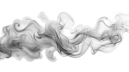 Fototapeta premium Intricate white smoke swirling effect transparent PNG cutout, isolated background.