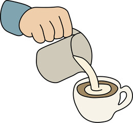 Hand Touching Tablet Screen Flat Vector Illustration