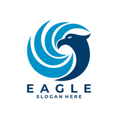 Circle eagle logo design vector. Eagle company logo design vector template