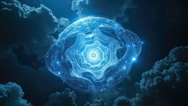 Abstract Art Scene of Blue Galaxy