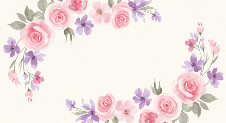 Romantic Watercolor Flowers Background