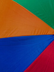 Close-up of the colorful patterned umbrella surface.