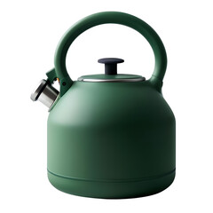 kettle with whistle full view, on isolated transparent background 