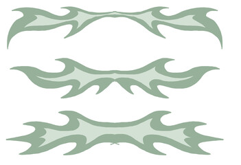 A set of Vintage-style pastel green decorative frame with intricate details, elegant curves, and transparent PNG background for versatile design use.