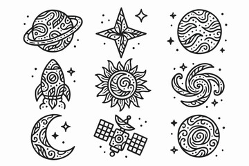 abstract outer space icons
