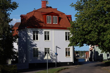 Sweden. Streets and houses in the city of Västervik in Sweden. Kalmar County. © Andrii