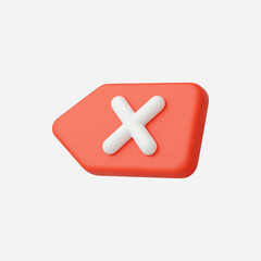 Obraz premium 3d Realistic Backspace icon vector Illustration