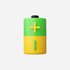3d Realistic Battery icon vector Illustration