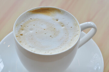 hot cofffee, cappuccino coffee or latte coffee or flat white