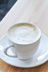 hot cofffee, cappuccino coffee or latte coffee or flat white