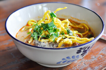 noodles or beef curry noodles , beef noodles or Thai noodles