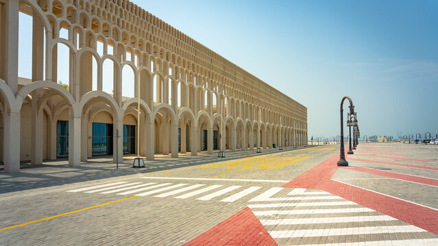 Doha, Qatar - 10 Aug, 2025: Mwani Qatar cruise port building