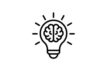 Fototapeta premium Creative Idea Generation with Brain Inside Lightbulb Symbolizing Innovation and Bright Thinking for Problem Solving