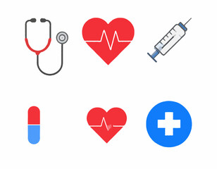Top Selling Healthcare Icon Set – Stethoscope, Syringe, Pill Vector Pack