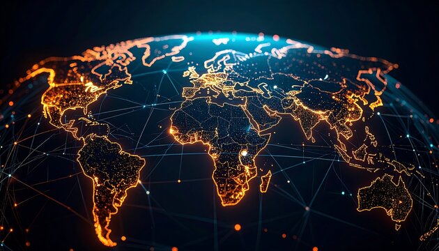 Global Network Connection with Earth.