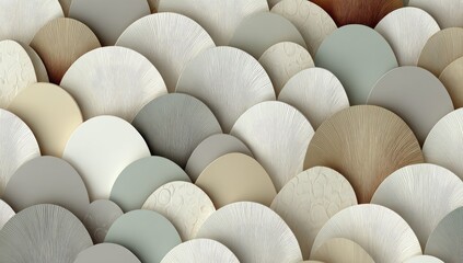 Layered circles of muted tones, creating a textured pattern