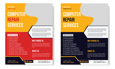 computer repair Service flyer Template
