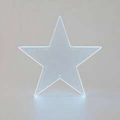 Fototapeta premium Futuristic Glowing Star Hologram with Soft White Backdrop