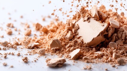 This image showcases a close-up view of crushed powder with various grains and chunks, emphasizing texture and detail, ideal for backgrounds or artistic uses.