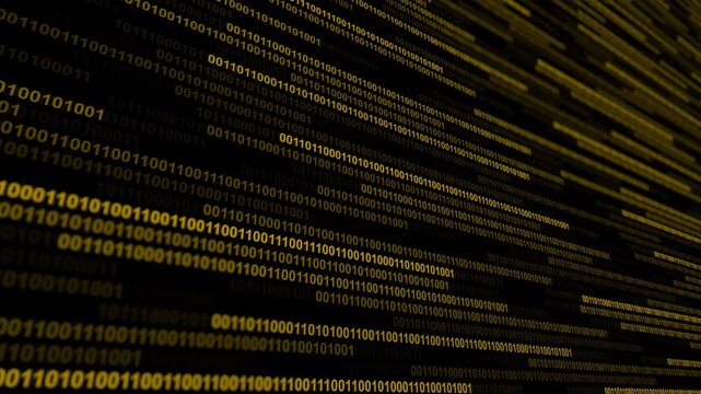 Visual representation of binary code illuminating a dark background in a digital environment