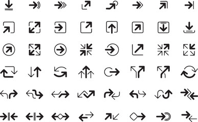 Arrow icons clipart, navigation arrows PNG, black direction vector, curved arrows design, circular arrow symbols, arrow icon set PNG, creative arrow clipart, infographic arrow vector, arrow button PNG