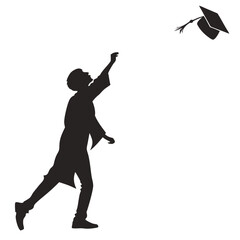 Graduate throwing cap celebration graduation