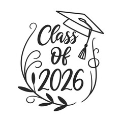 Graduation cap and text design tassel class
