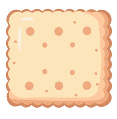 Square cookie with dotted surface. Great for dessert clipart and snack-themed artwork.